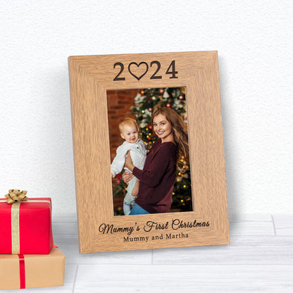 Personalised Mummy's First Christmas Photo Frame