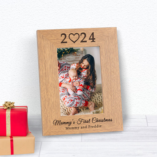 Personalised Mummy's First Christmas Photo Frame