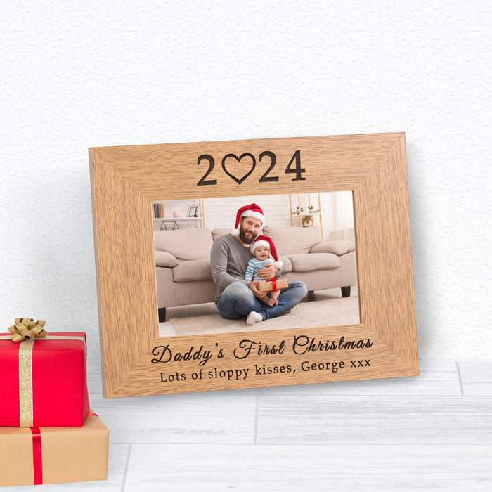 Personalised Daddy’s First Christmas Photo Frame