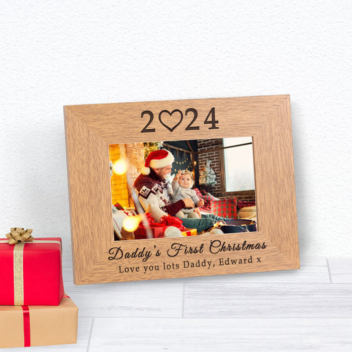 Personalised Daddy’s First Christmas Photo Frame