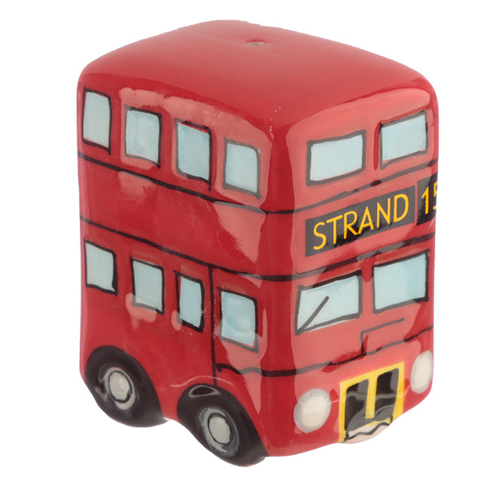 London Red Double Decker Bus Ceramic Salt & Pepper Shaker Set