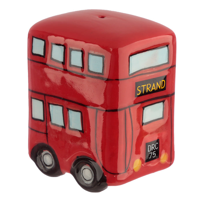 London Red Double Decker Bus Ceramic Salt & Pepper Shaker Set