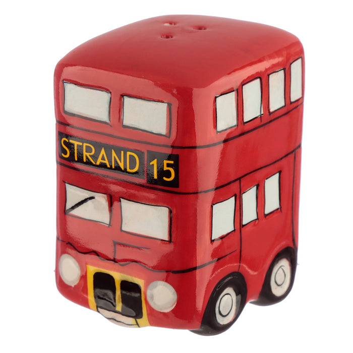 London Red Double Decker Bus Ceramic Salt & Pepper Shaker Set