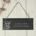 Personalised Highland Cow Slate Hanging Sign