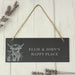 Personalised Highland Cow Slate Hanging Sign