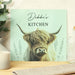 Personalised Highland Cow Glass Chopping & Worktop Saver Board