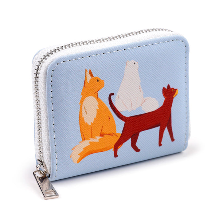 Feline Fine Cats Blue Wallet Purse 