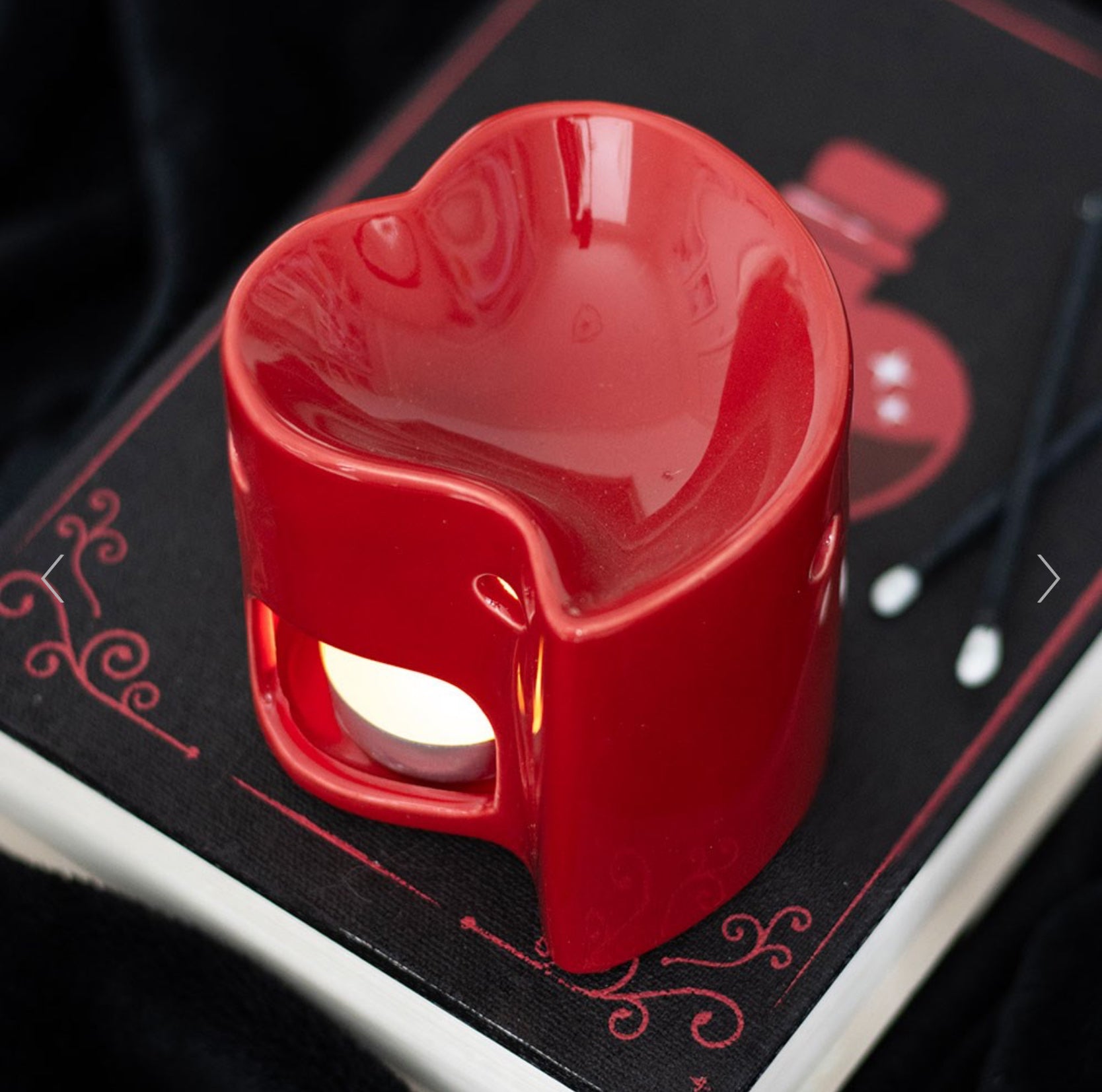 Red Heart Shaped Oil Burner