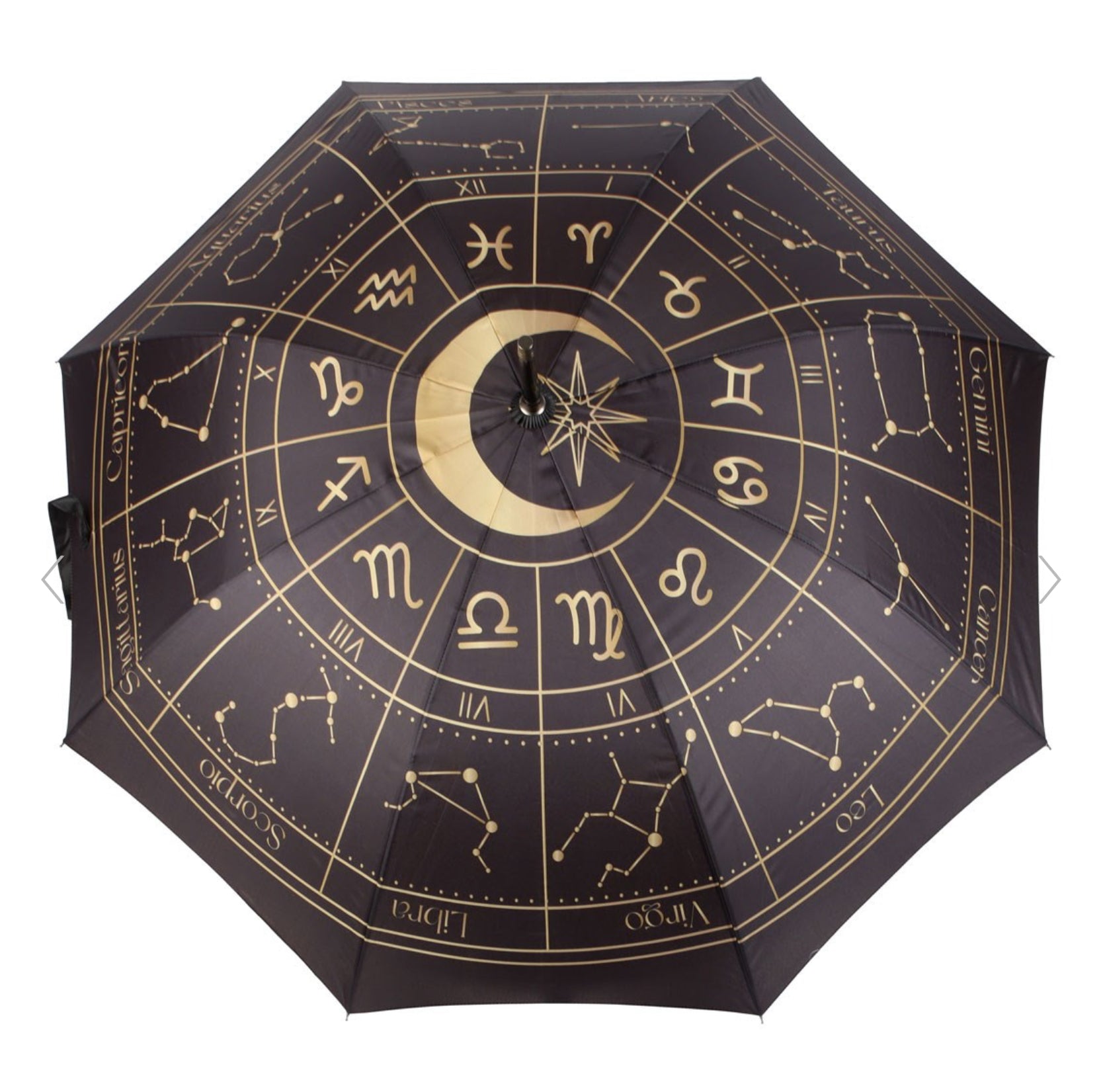 Black Astrology Wheel Umbrella