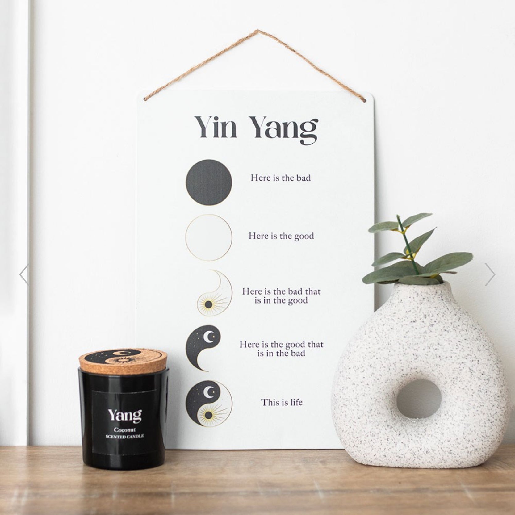 30cm Yin Yang Hanging Metal Sign