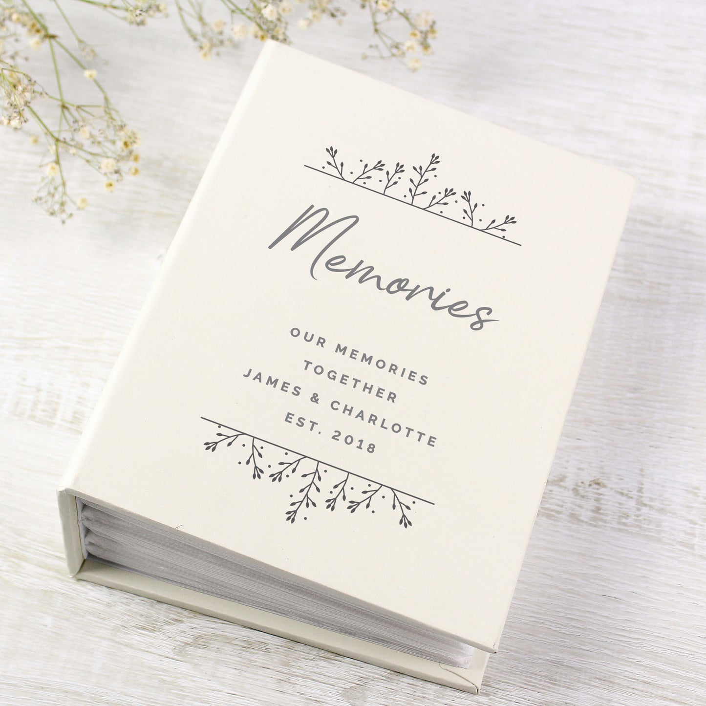 Personalised Floral Photo Album with Sleeves 6x4