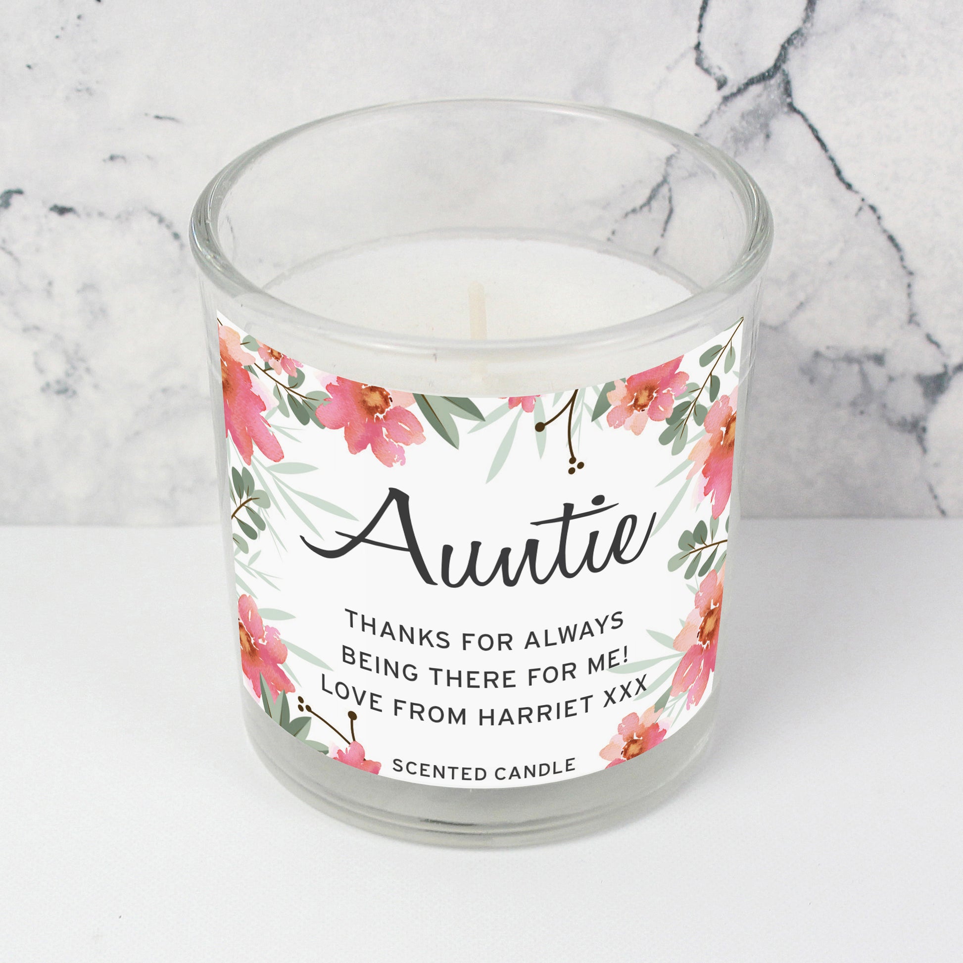 Personalised Floral Sentimental Scented Jar Candle