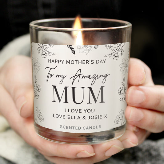 Personalised Floral Scented Jar Candle