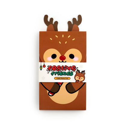 Christmas Festive Friends Rudolph Flip Open Shaped Memo Pad