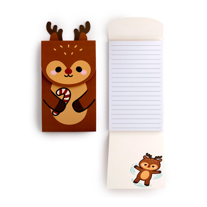 Christmas Festive Friends Rudolph Flip Open Shaped Memo Pad