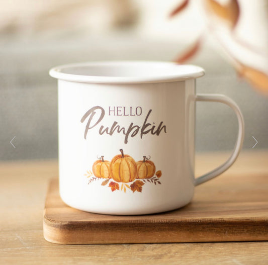 Hello Pumpkin Enamel Mug