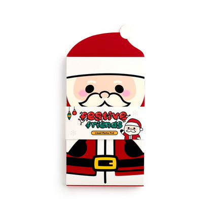 Christmas Festive Friends Santa Flip Open Shaped Memo Pad