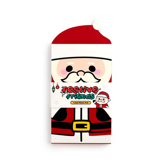 Christmas Festive Friends Santa Flip Open Shaped Memo Pad