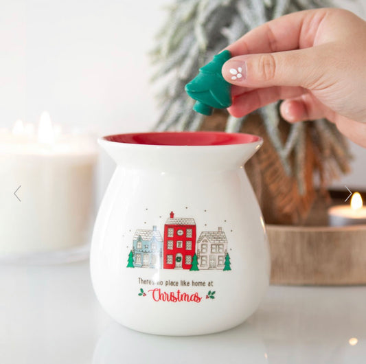 No Place Like Home At Christmas Ceramic Wax Melt Burner Gift Set