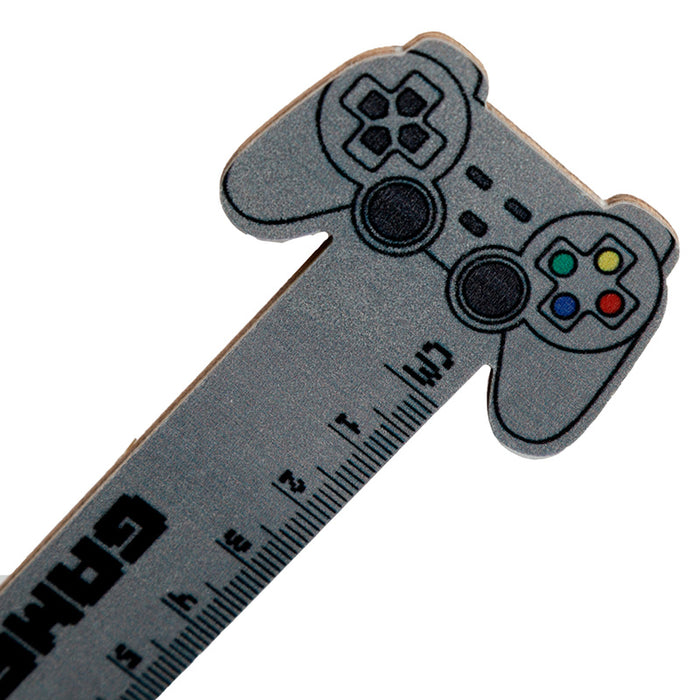 Game Controller Shaped Top Wooden Ruler (15cm)