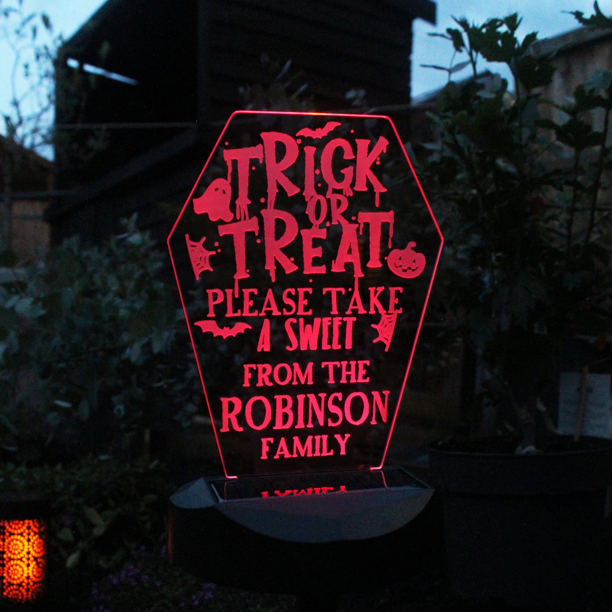 Personalised Trick or Treat Halloween Outdoor Light