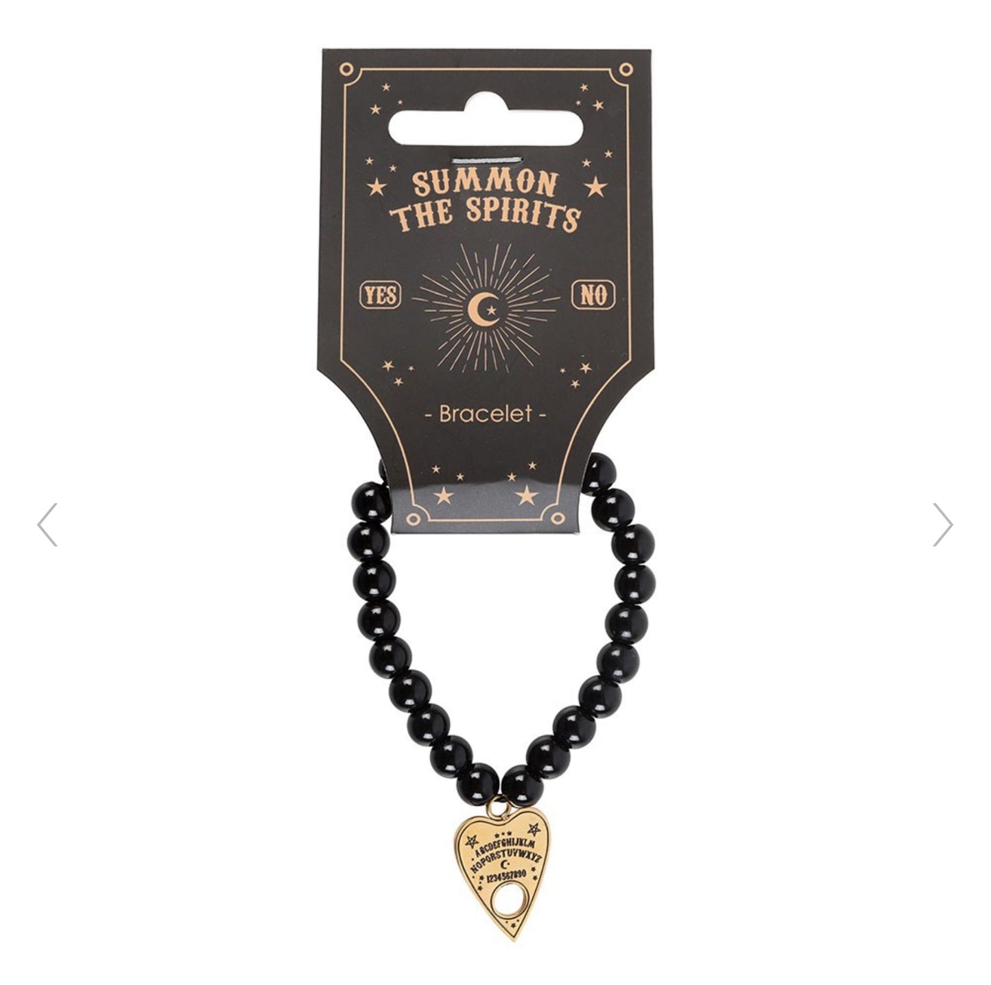 Ouija Board Planchette Beaded Charm Bracelet