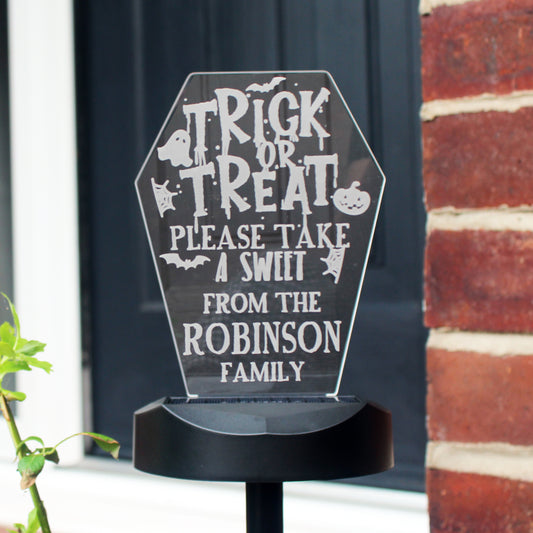 Personalised Trick or Treat Halloween Outdoor Light