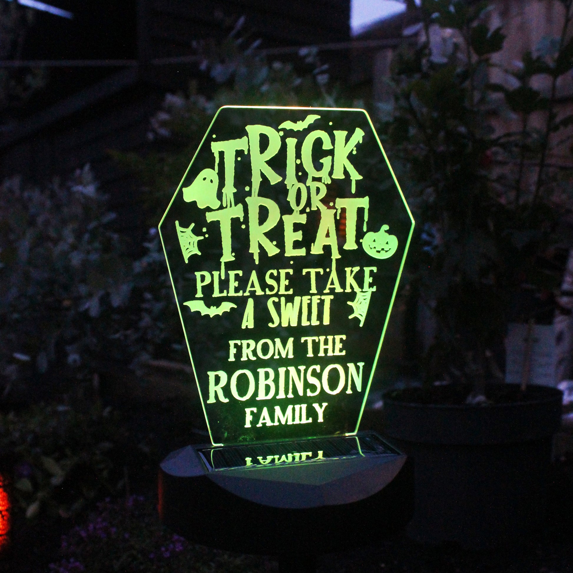 Personalised Trick or Treat Halloween Outdoor Light