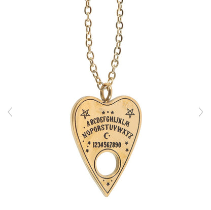 Ouija Board Planchette Necklace Greeting Card