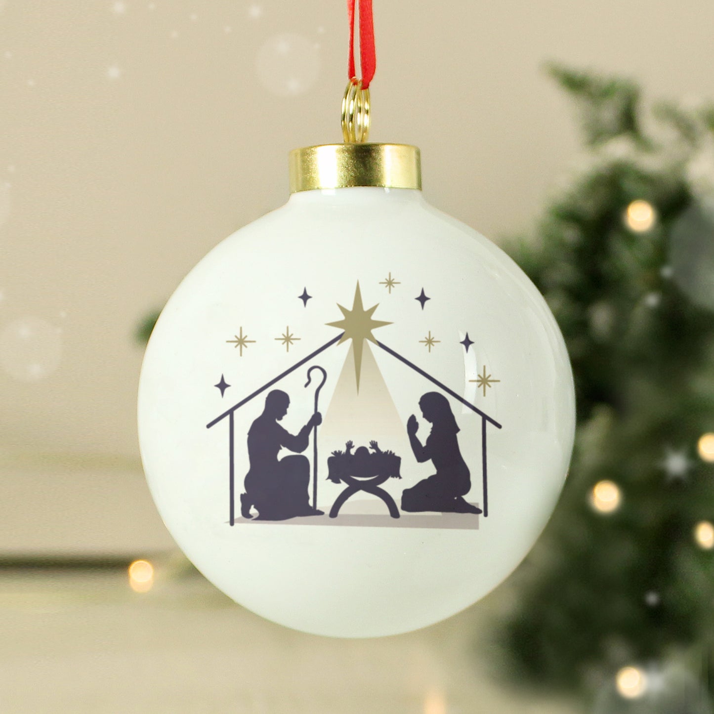 Personalised Nativity Christmas Bauble