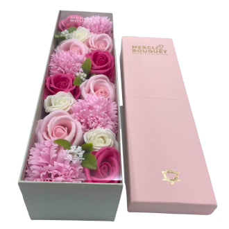 Exquisite Soap Flower Bouquet Long Gift Box - Baby Blessings - Pinks