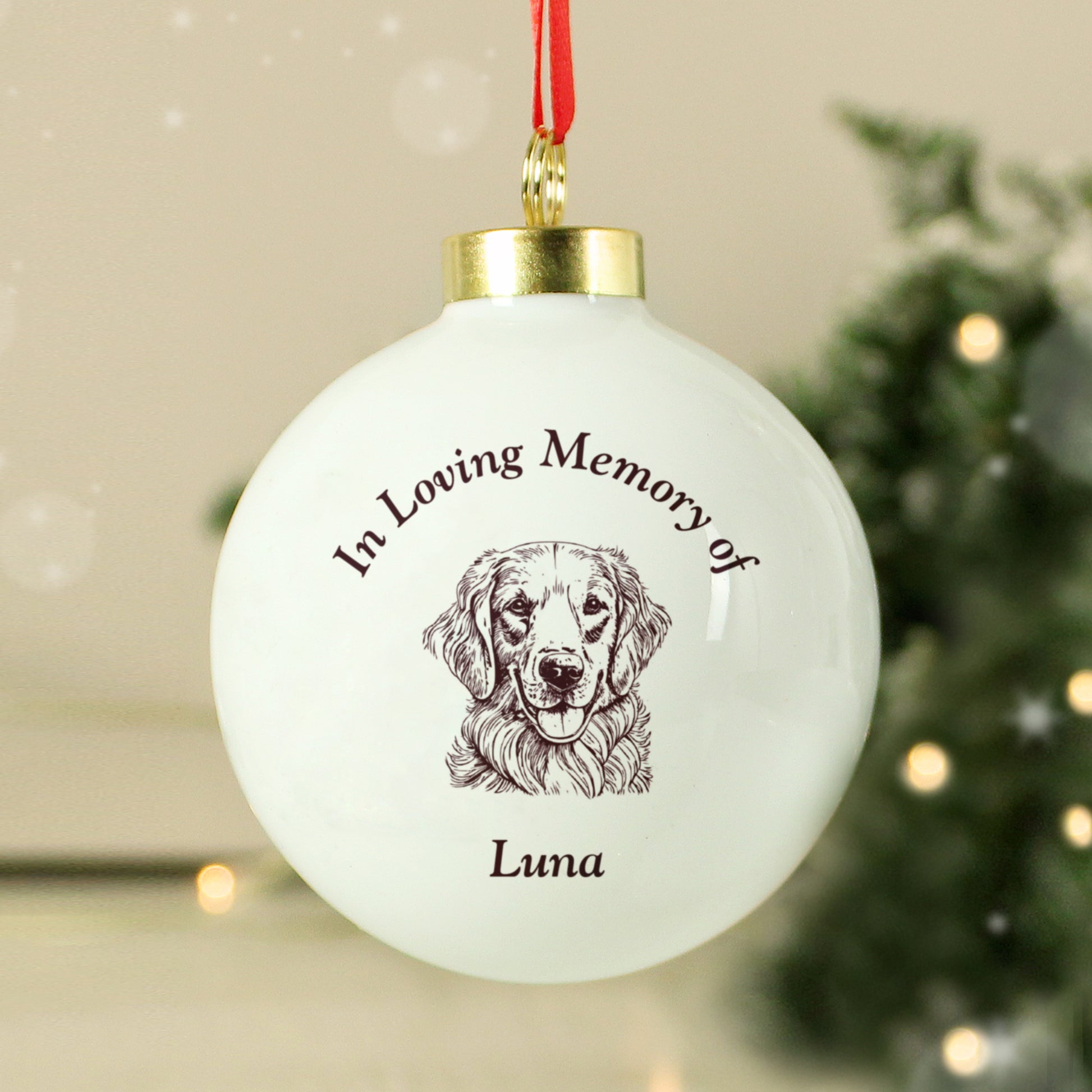 Personalised Dog Memorial Christmas Bauble