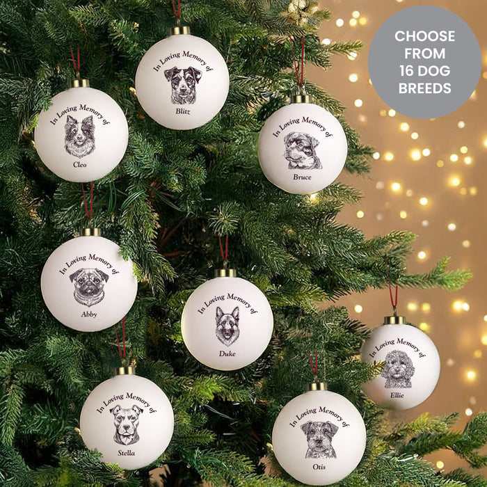 Personalised Dog Memorial Christmas Bauble