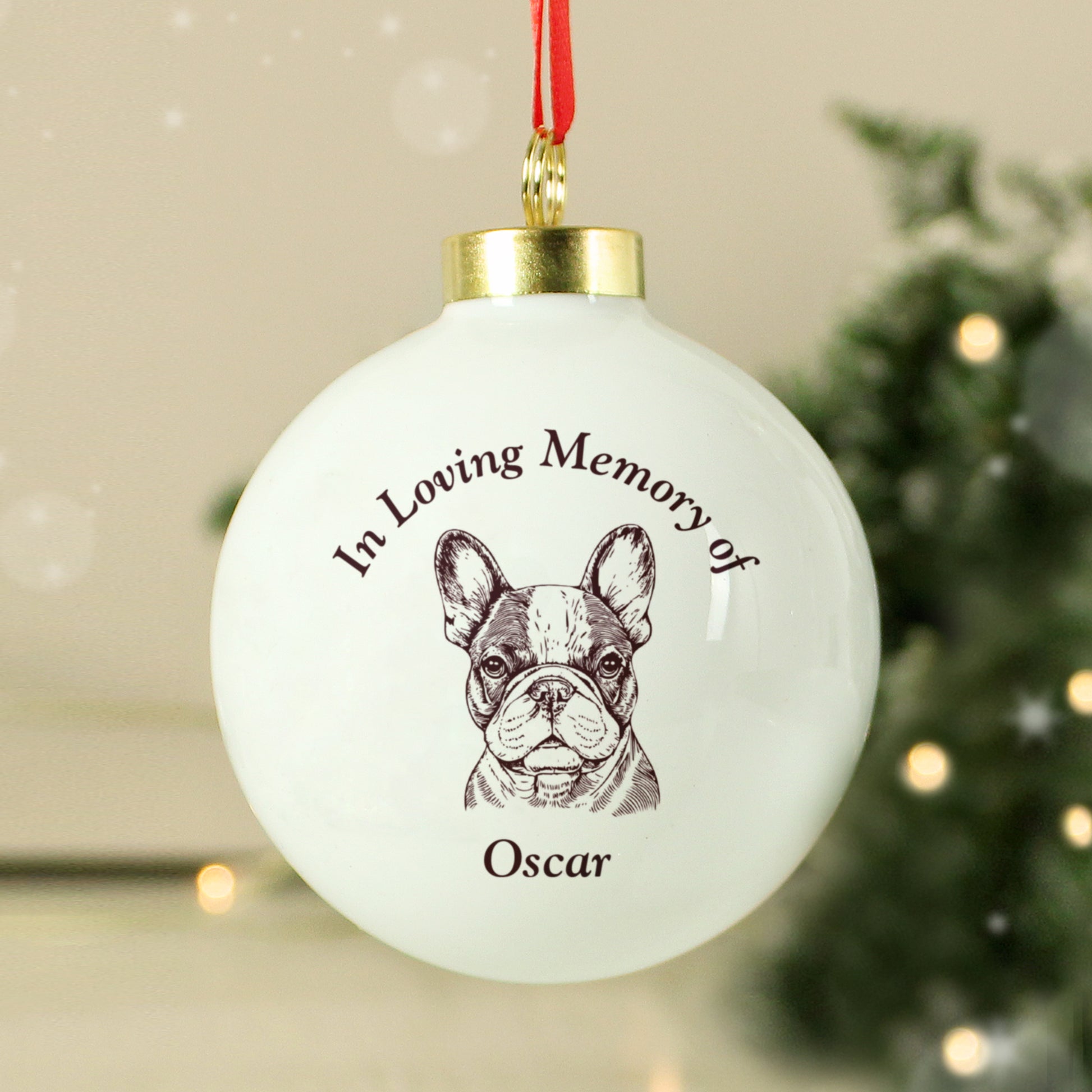 Personalised Dog Memorial Christmas Bauble