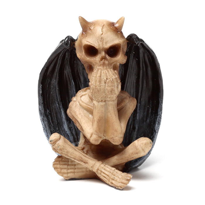 Set of 3 See No Speak No Hear No Evil Winged Demons Ornaments 