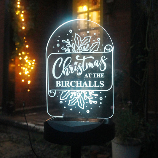 Personalised Family Christmas Outdoor Solar Light