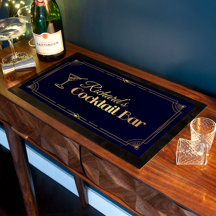 Personalised Stylish Cocktail Bar Mat