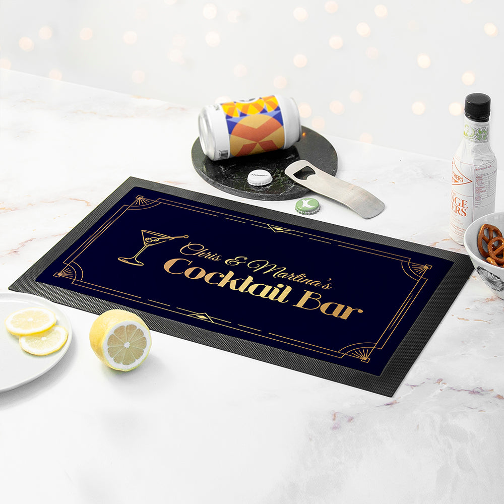 Personalised Stylish Cocktail Bar Mat