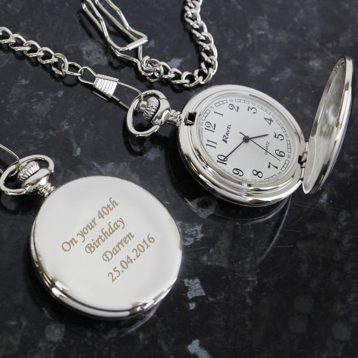 Engraved Mens Pocket Watch