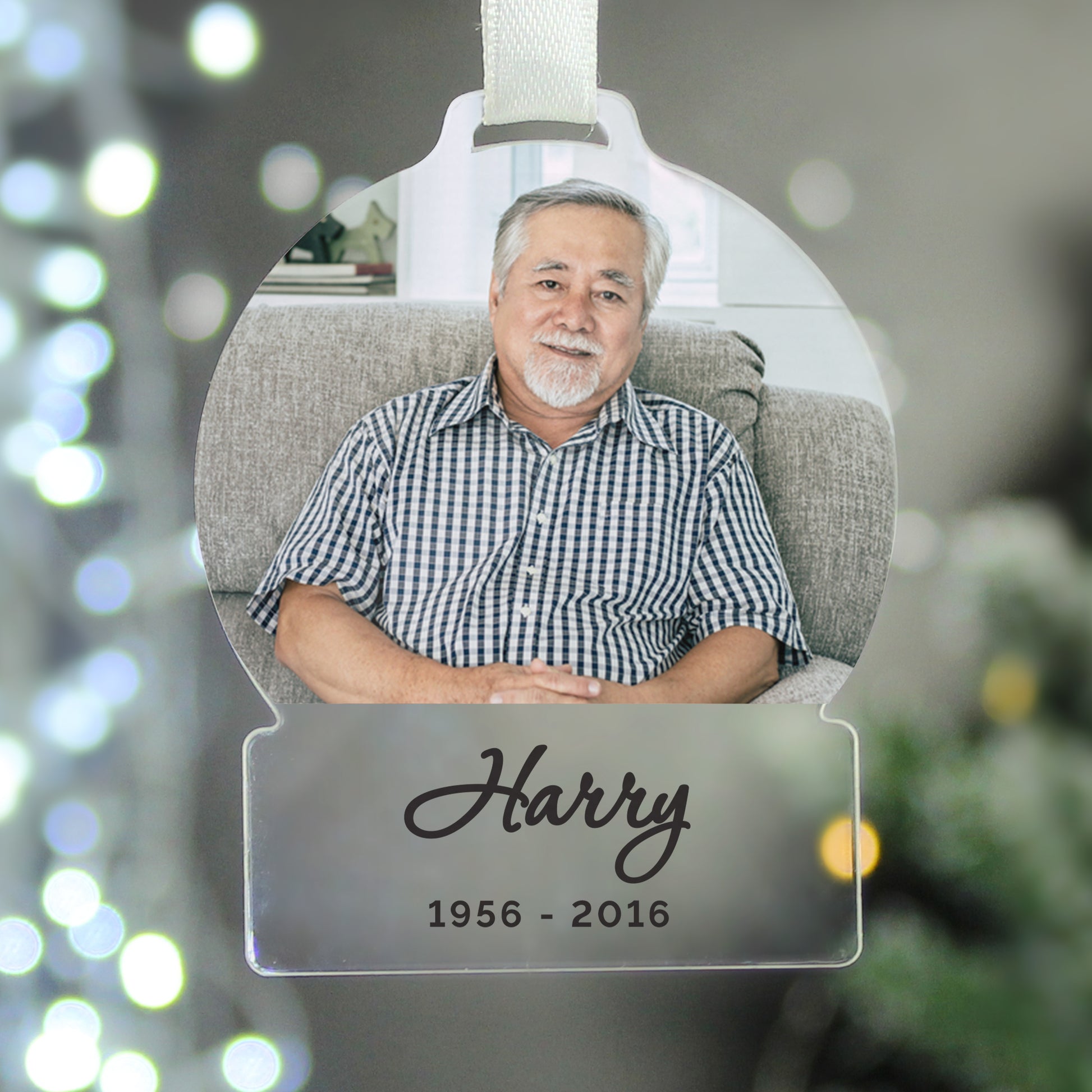 Personalised Photo Upload Christmas Memorial Decoration