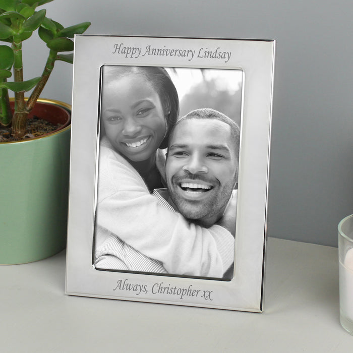 Personalised Silver Plated Photo Frame - 6x4