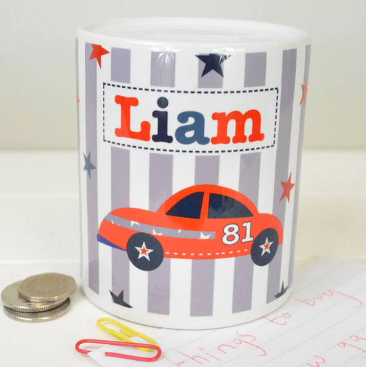 Personalised Racing Car Money Box