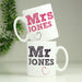 Personalised Mr & Mrs Wedding Mug Set