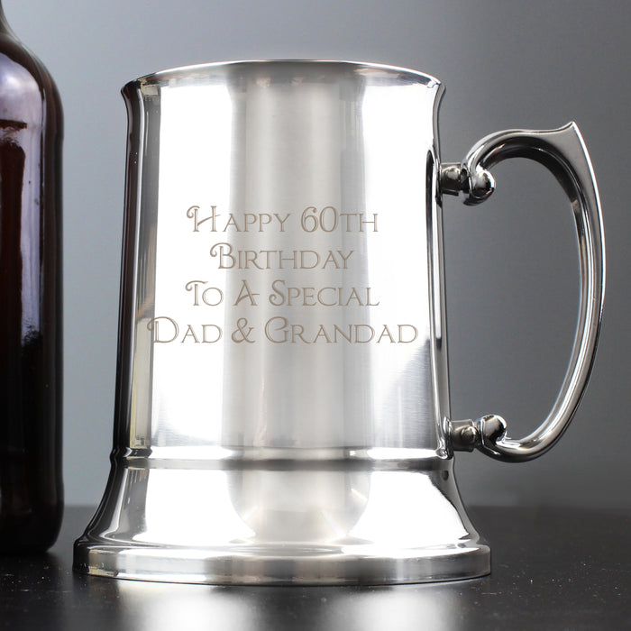 Personalised Engraved Bold Message Stainless Steel Tankard