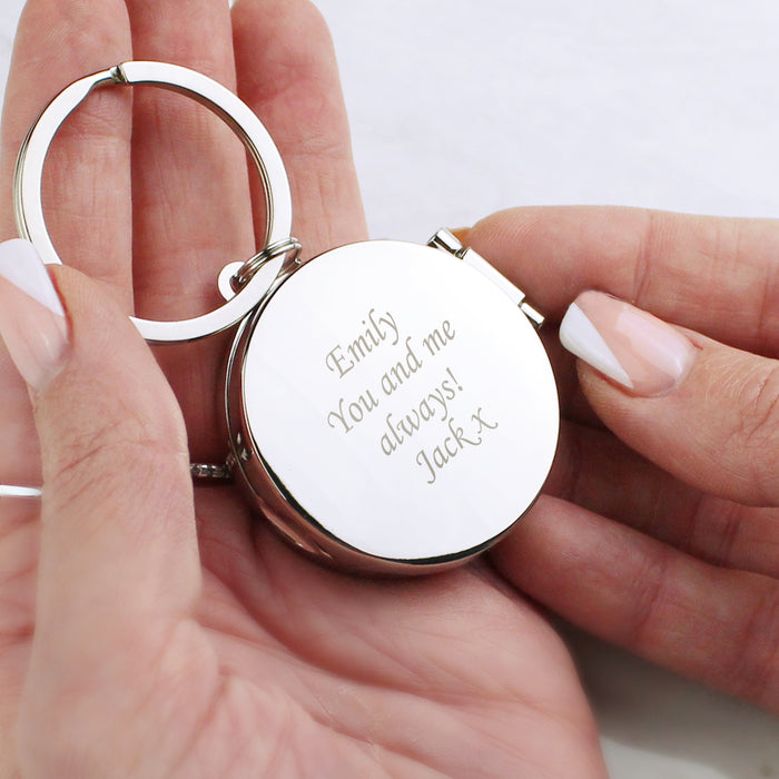 Personalised Round Photo Locket Keyring