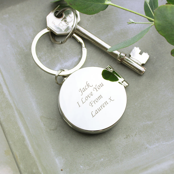 Personalised Round Photo Locket Keyring