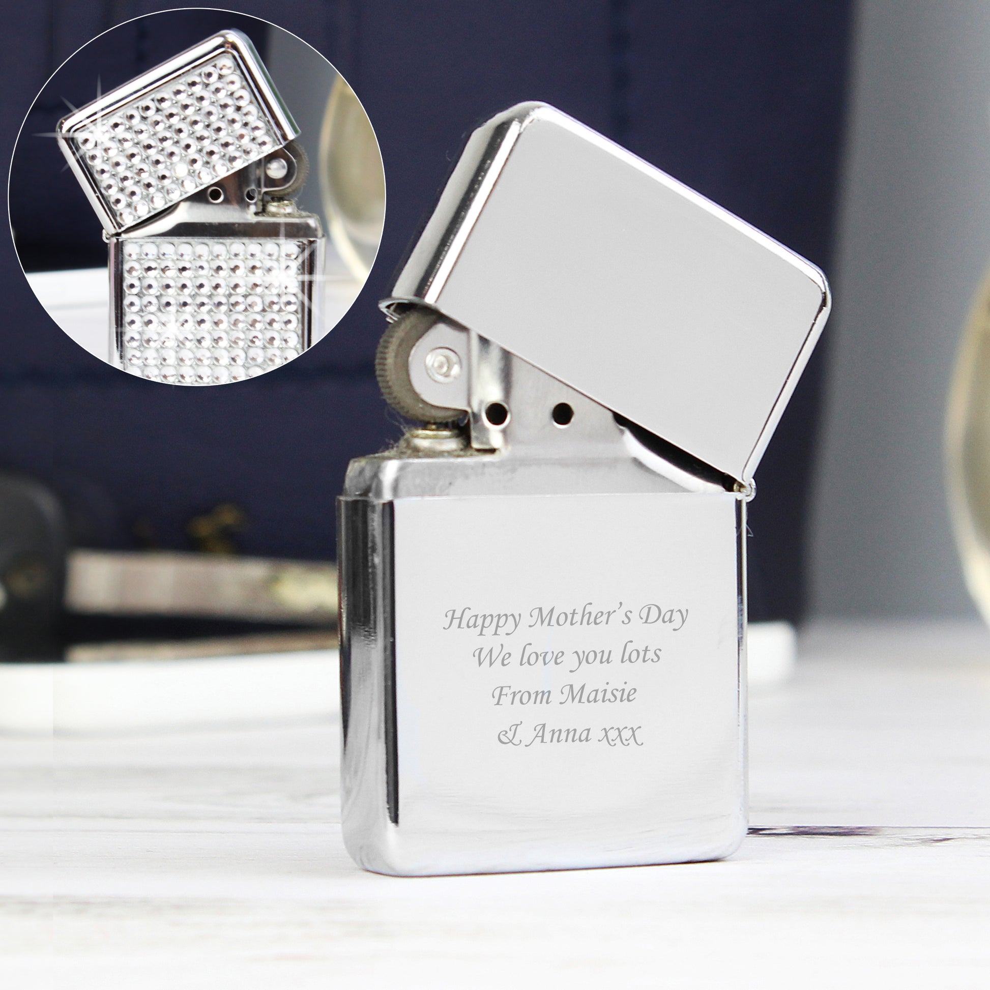 Personalised Engraved Diamante Lighter