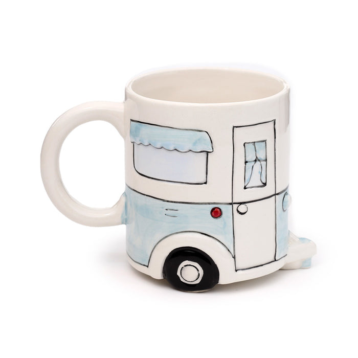 Caravan Ceramic Shaped Blue Mug