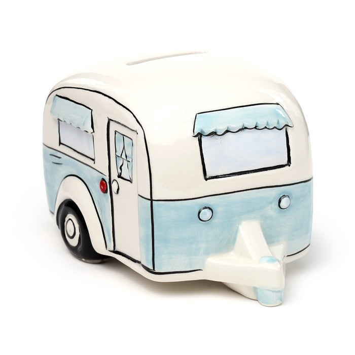 Caravan Shaped Ceramic Blue Money Box