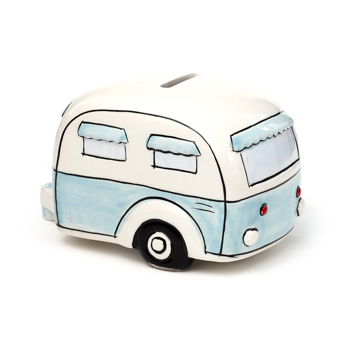 Caravan Shaped Ceramic Blue Money Box